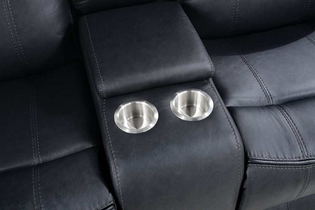 Agata Black Reclining Sofa and Loveseat Set