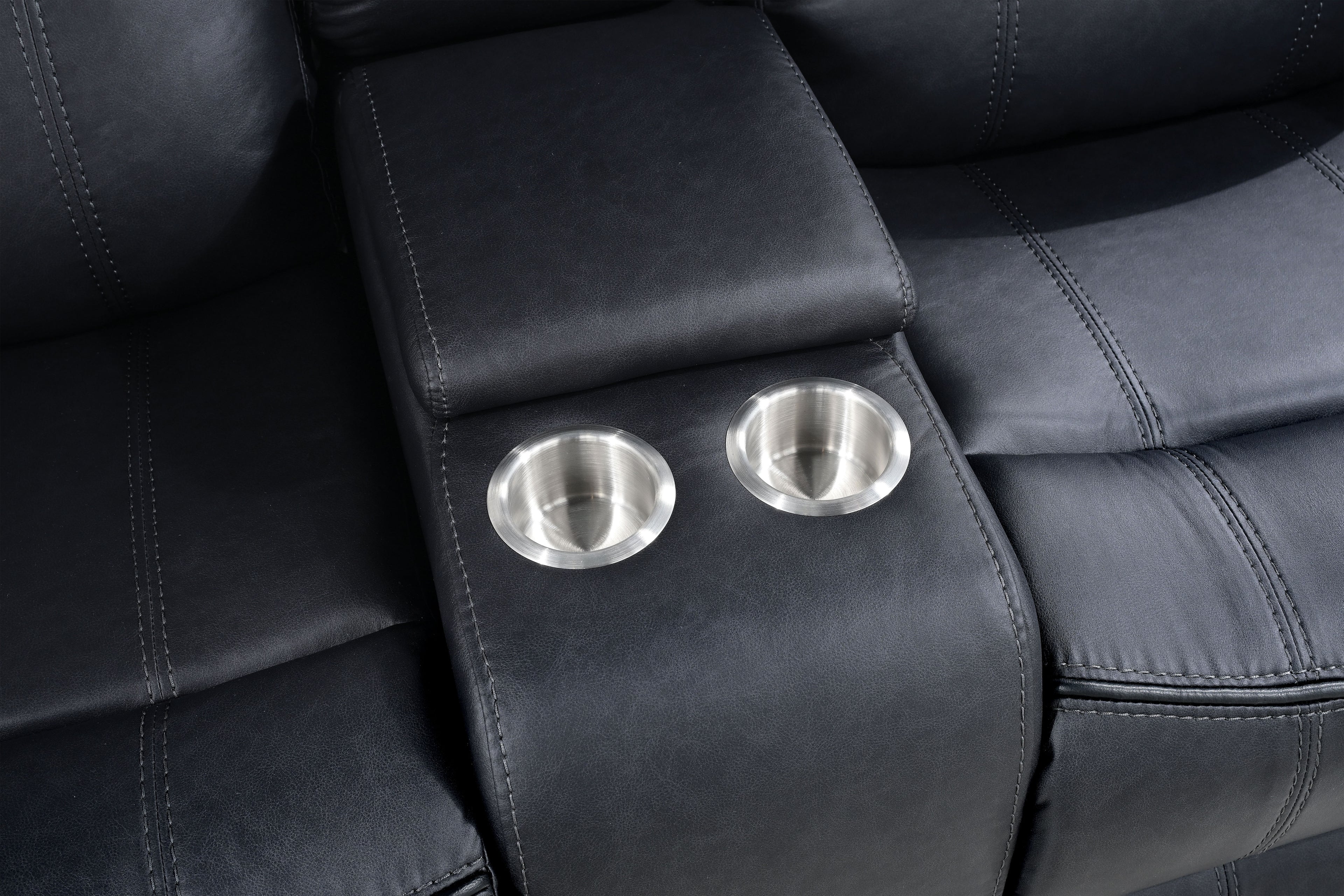 Agata Black Reclining Sofa and Loveseat Set