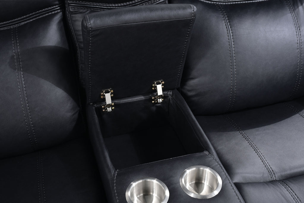 Agata Black Reclining Sofa and Loveseat Set