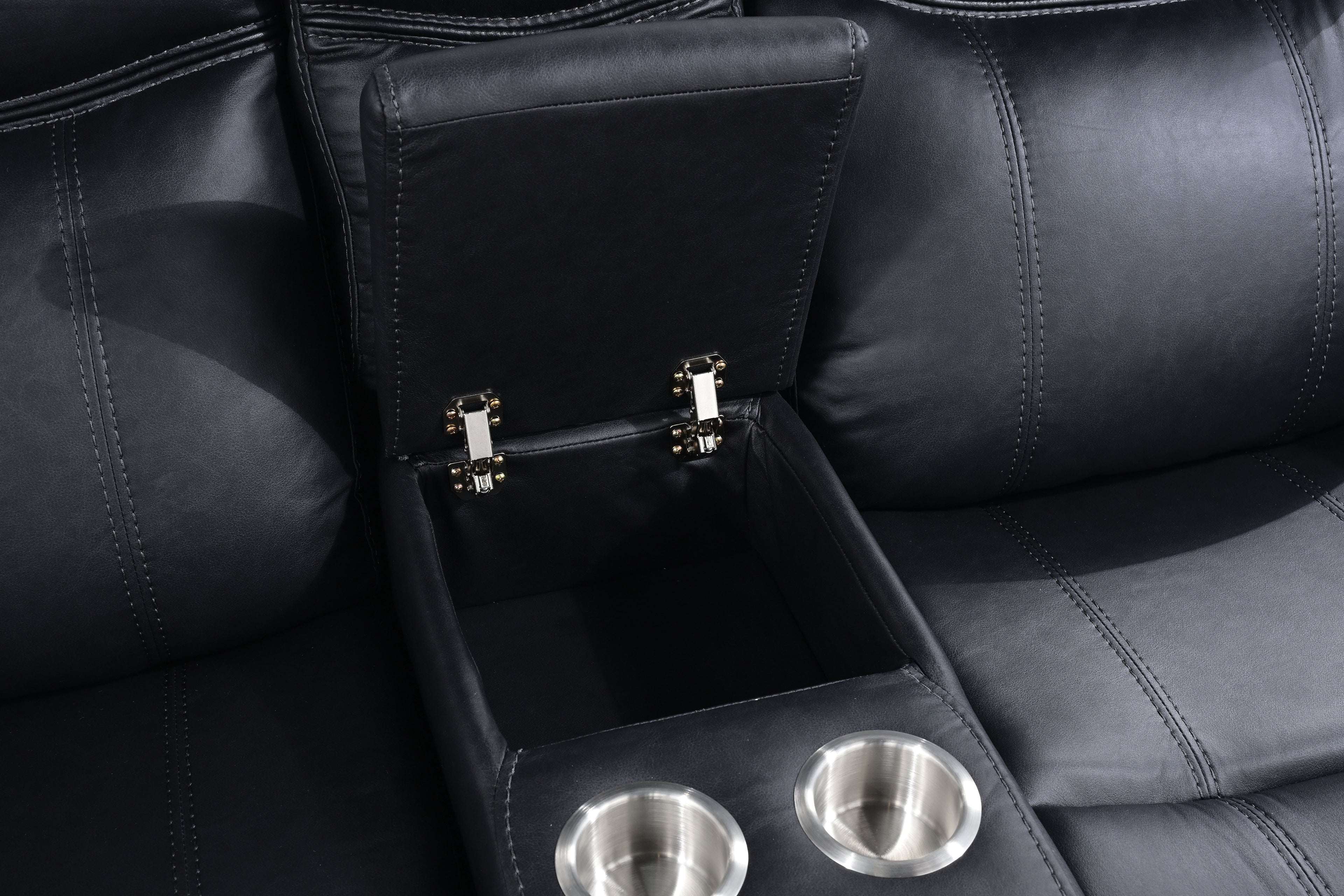 Agata Black Reclining Sofa and Loveseat Set