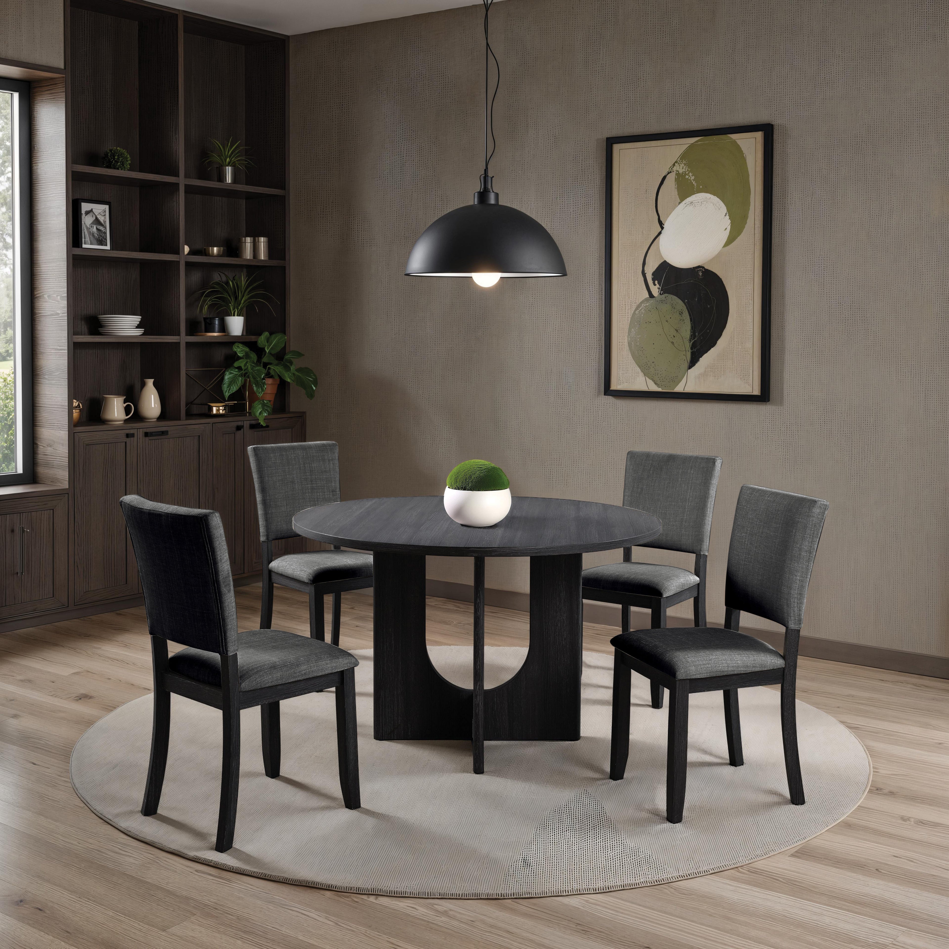 Oberto Dark Gray 5-Piece Round Dining Set