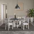 Oberto Gray 5-Piece Round Dining Set